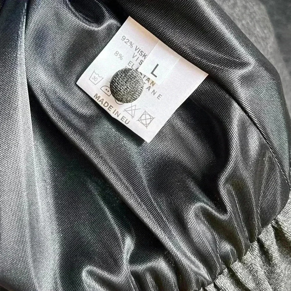 PBO Pleated Gray Ida Short Sleeve Bubble Dress Size Large NWT - Picture 11 of 11